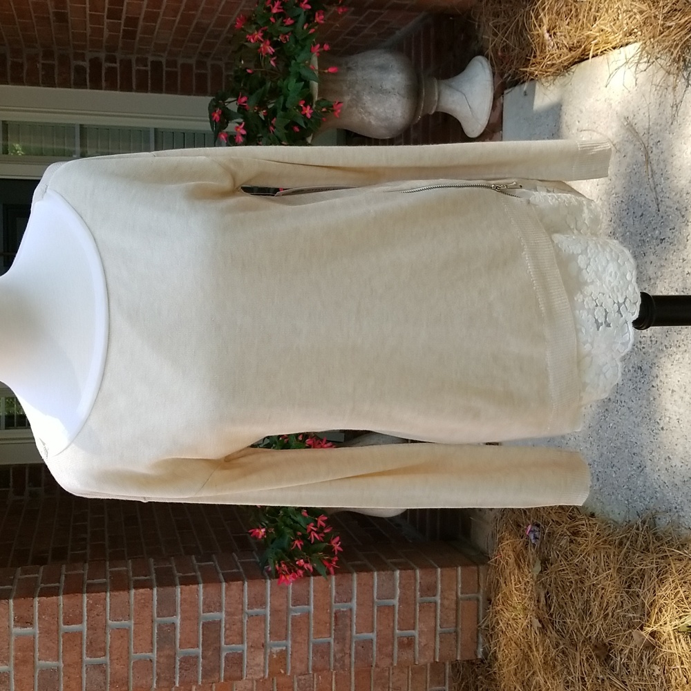 RD Style Tonie Lace Inset Pullover Sweater